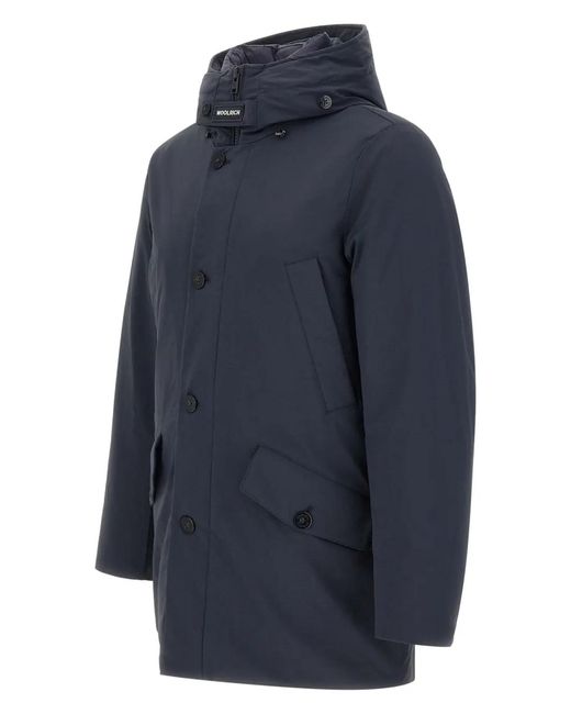 Woolrich Blue Flap-Pockets Padded Coat for men