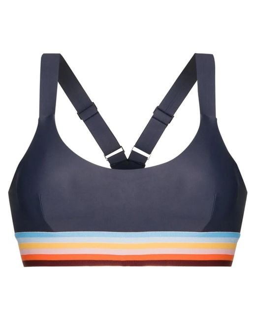 The Upside Blue Stripe Sports Bra