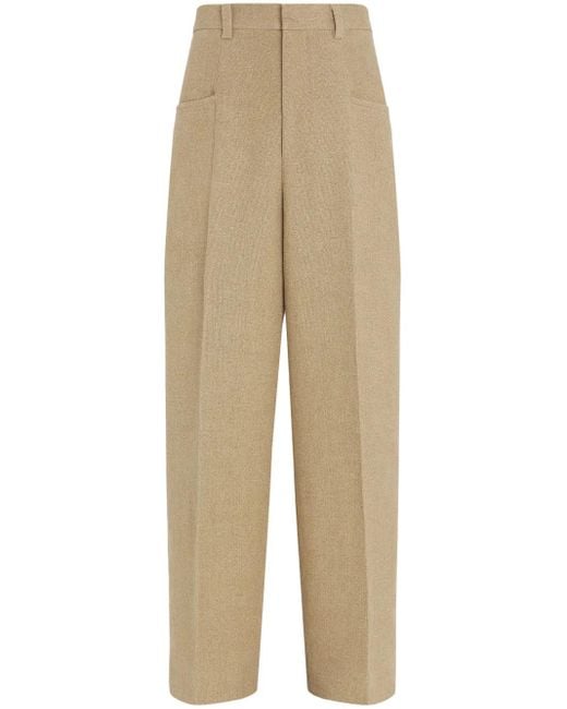 メンズ Zegna メランジ リネンパンツ Natural