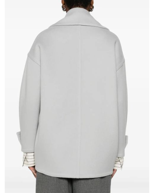 Loewe Gray Double-Breasted Coat