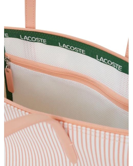 Lacoste Pink Grand Sac Cabas À Rayures