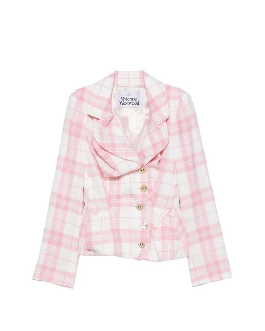 Vivienne Westwood Pink Veste Drunken À Carreaux