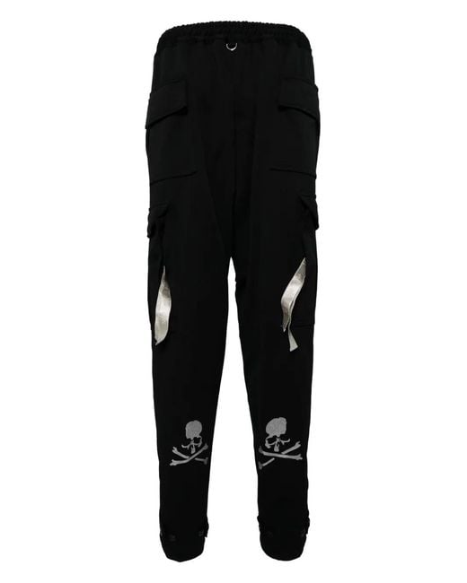 MASTERMIND WORLD Black Jersey Cargo Pants for men