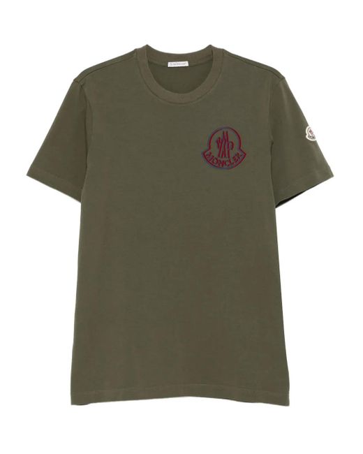 T-Shirt Logata di Moncler in Green da Uomo