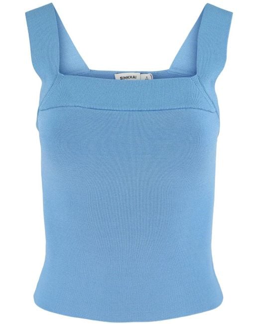 Jonathan Simkhai Blue Madine Tank Top