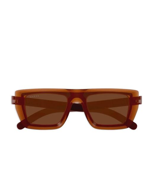 Gucci Brown Rectangle-Frame Sunglasses for men