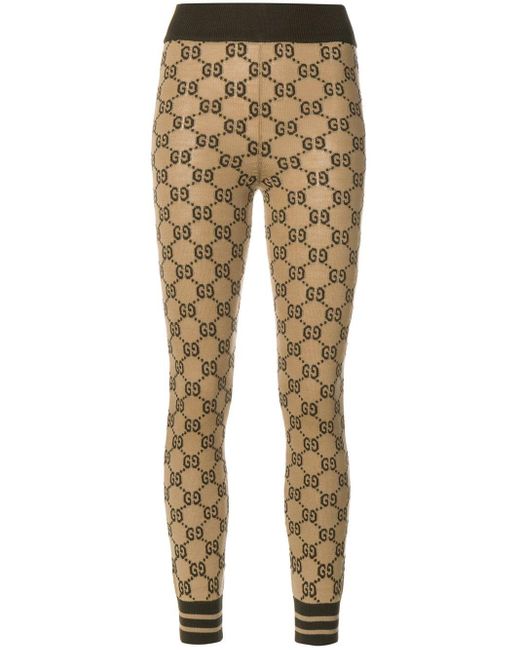 Legging GG Supreme Gucci en coloris Brown