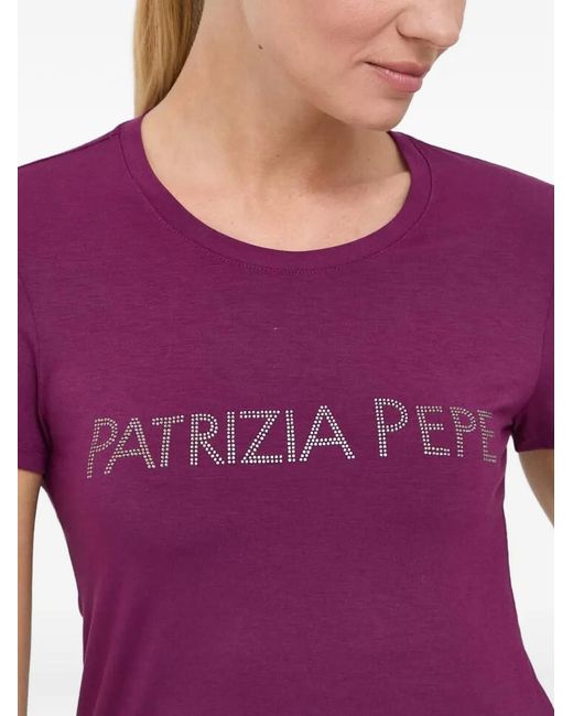 Patrizia Pepe Purple Logo Slim-Tshirt