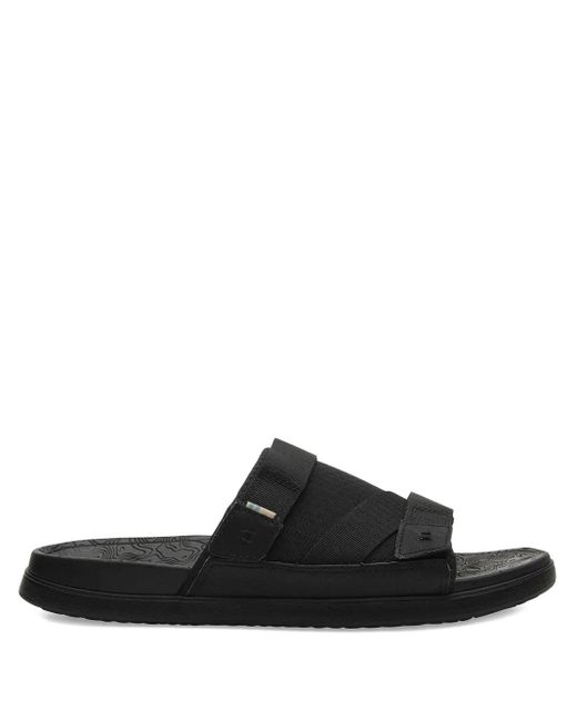 TOMS Black Trvl Lite Double-Strap Slides for men