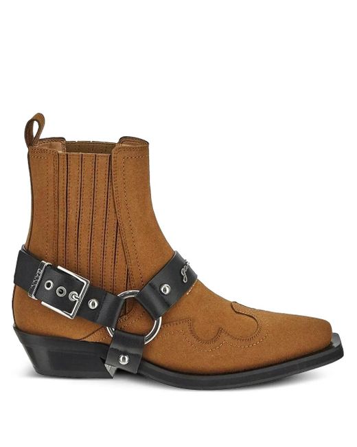 Ganni Brown Stiefel Aus Leder