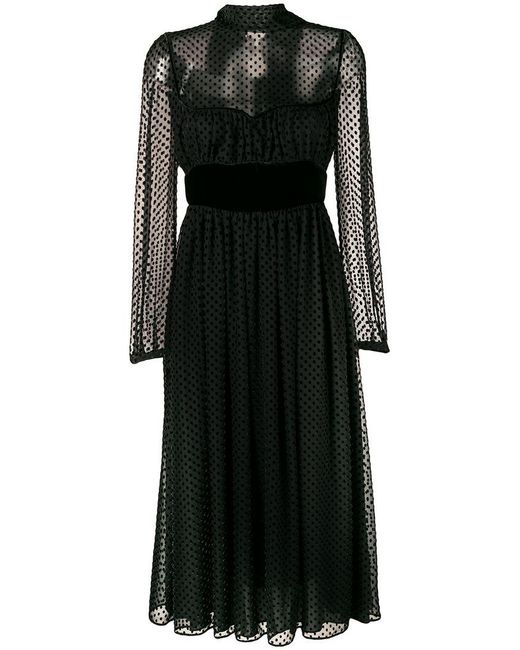 Robe transparente à pois Valentino en coloris Black