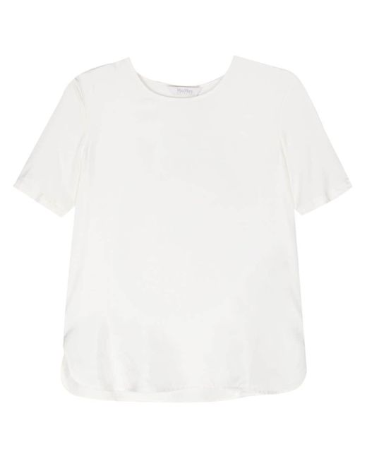 Max Mara White Fuoco T-Shirt aus Seide
