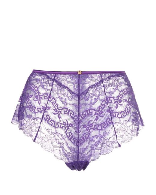 Versace Purple Barocco Lace Briefs