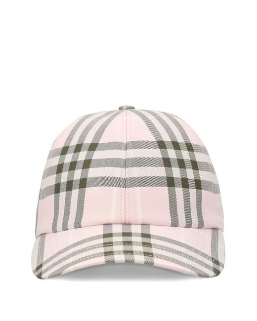 Burberry Gray Nova Check Cotton Baseball Cap