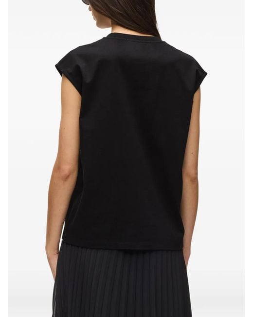 Karl Lagerfeld Black Signature-Hem Tank Top