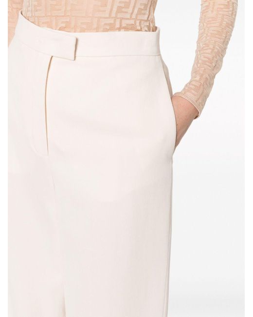 Fendi White High-waist Tailored Wool Trousers