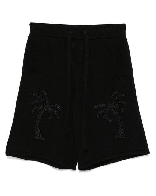 Laneus Gestrickte Bermudas in Black für Herren