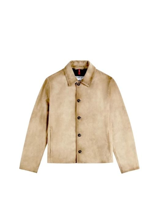 Fay Natural Buttoned Calfskin Jacket for men