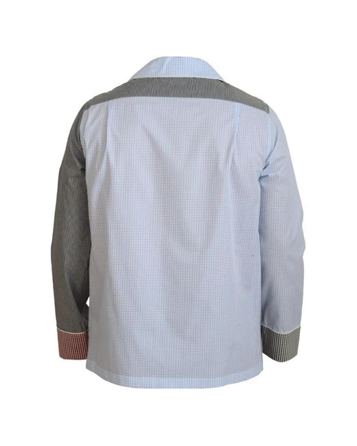 Dolce & Gabbana Gray Patchwork Gingham Shirt for men
