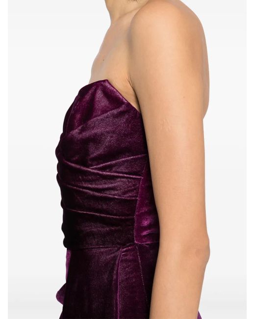 Elie Saab ベルベット ドレス Purple