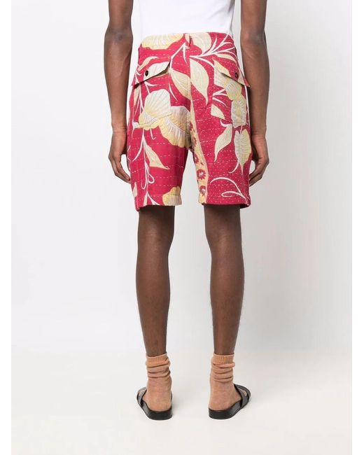 President's Pink Botanical-Print Four-Pocket Bermuda Shorts for men