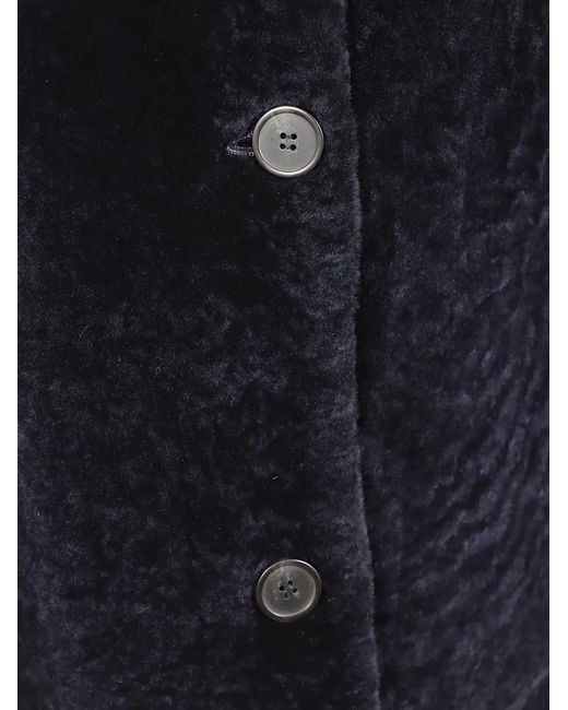 Arma Black Shearling-Texture Button-Up Jacket