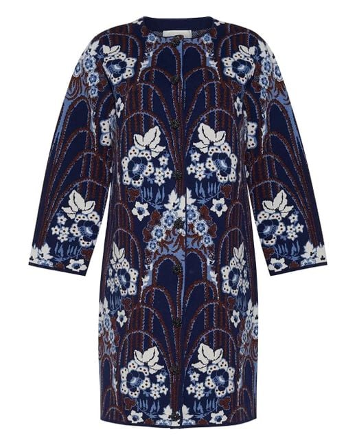 Cárdigan Vicky con motivo floral Cara Cara de color Blue