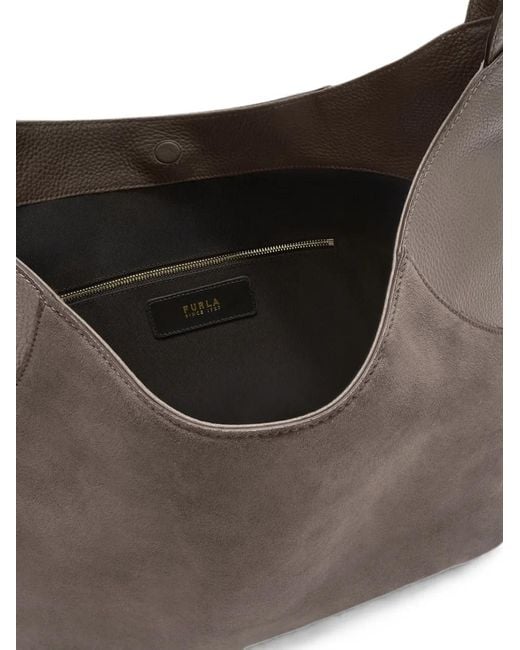 Furla Gray Large Lara Shoulder Bag