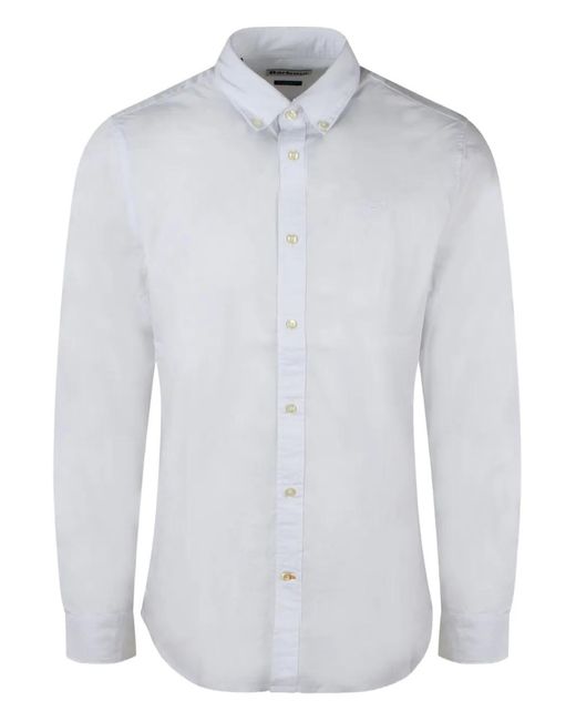 Barbour White Embroidered Button-Down Shirt for men