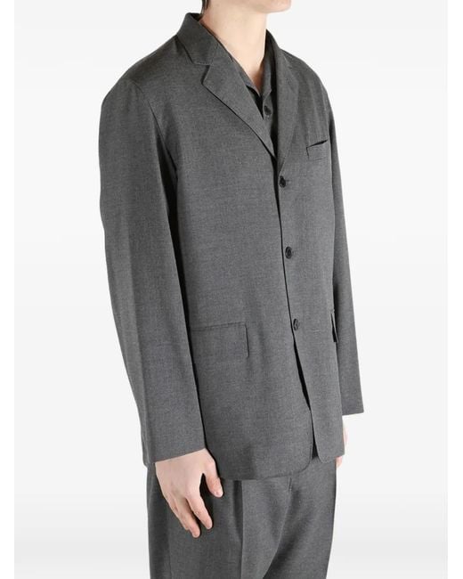 Auralee Gray Summer Twist Single-Breasted Blazer for men
