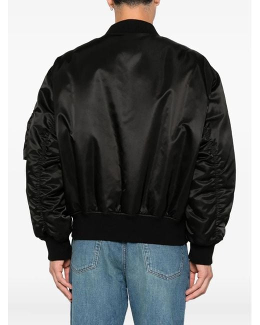 Saint Laurent Black Button-Fastening Bomber Jacket for men