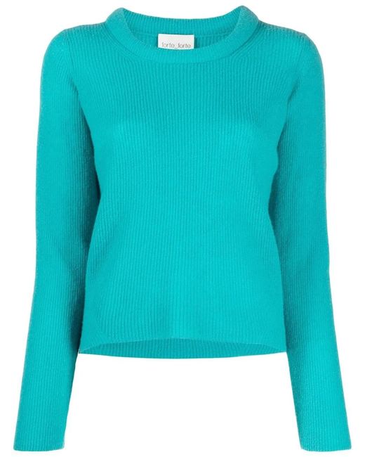Forte_forte Blue Ribbed-Knit Jumper