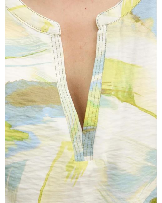 DKNY Yellow V-Neck Puff-Sleeve Midi Dress