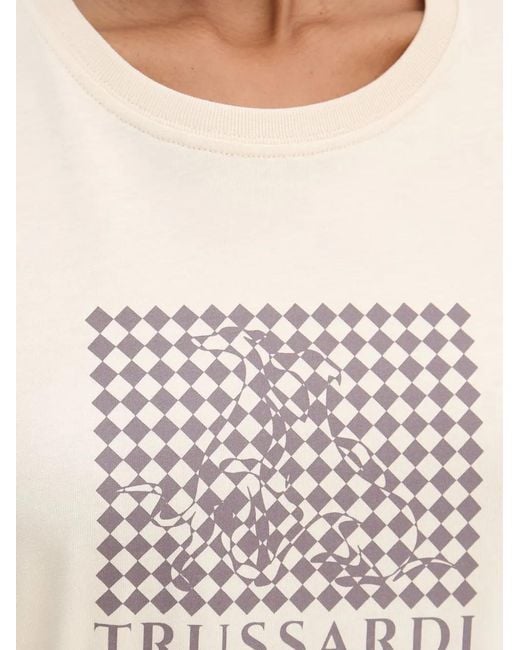 Trussardi White Logo-Print T-Shirt