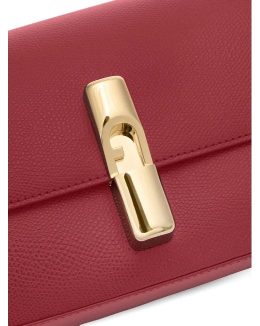 Furla レザーショルダーバッグ Red