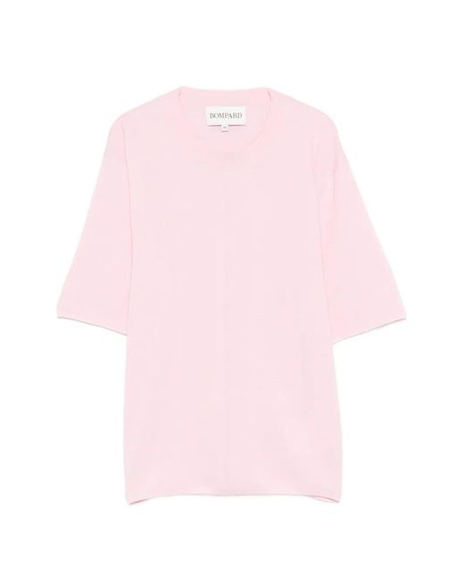 Bompard Pink Loose Round-Neck T-Shirt