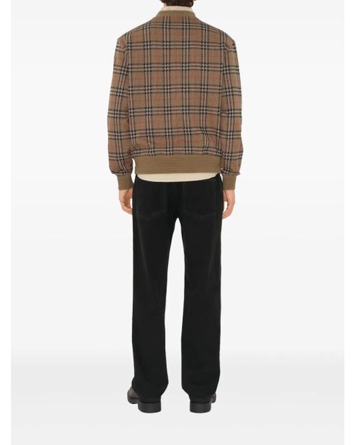 Maglione Con Motivo Vintage Check di Burberry in Brown da Uomo