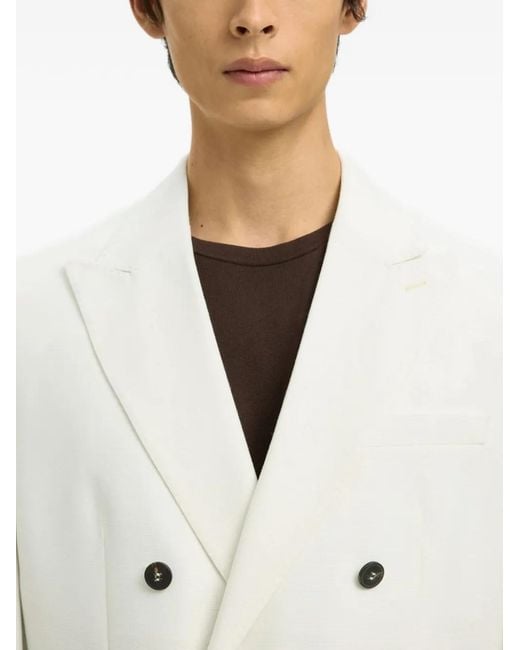 SELECTED White Double-Breasted Blazer for men