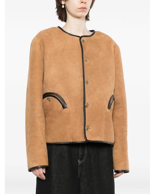 Blazé Milano Natural Button-Fastening Shearling Jacket