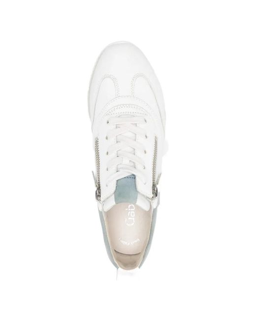 Gabor White 83.471 F Zip-Up Lace-Up Sneakers