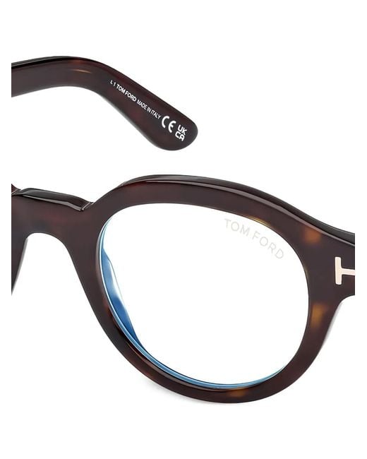 Tom Ford Blue Round-Frame Acetate Glasses