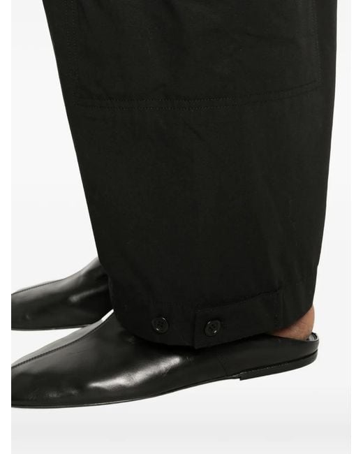 Amomento Black Pleated Cargo Pants for men