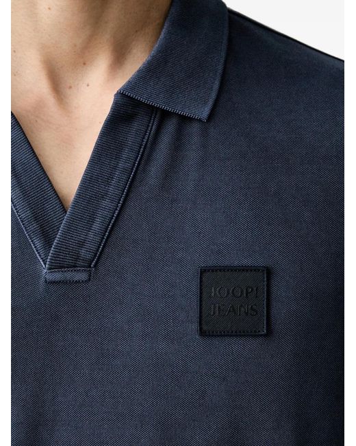Joop! Blue Logo-Patch V-Neck T-Shirt for men