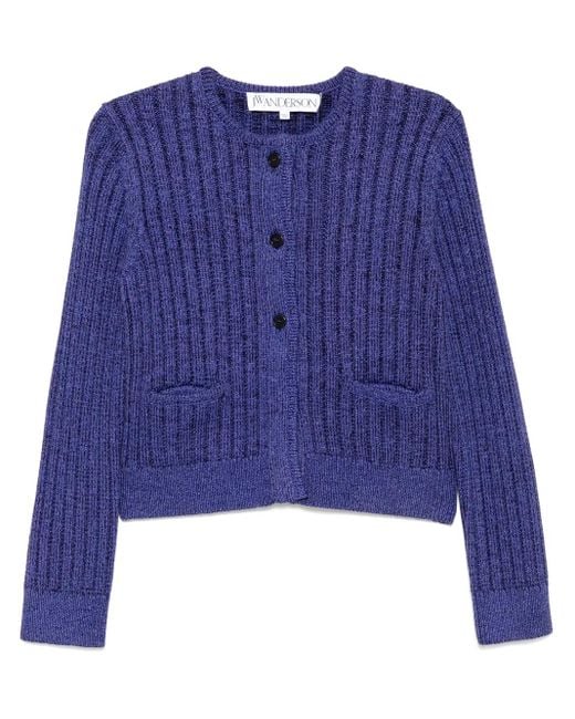 J.W. Anderson Purple Cropped-Cardigan Mit Knöpfen