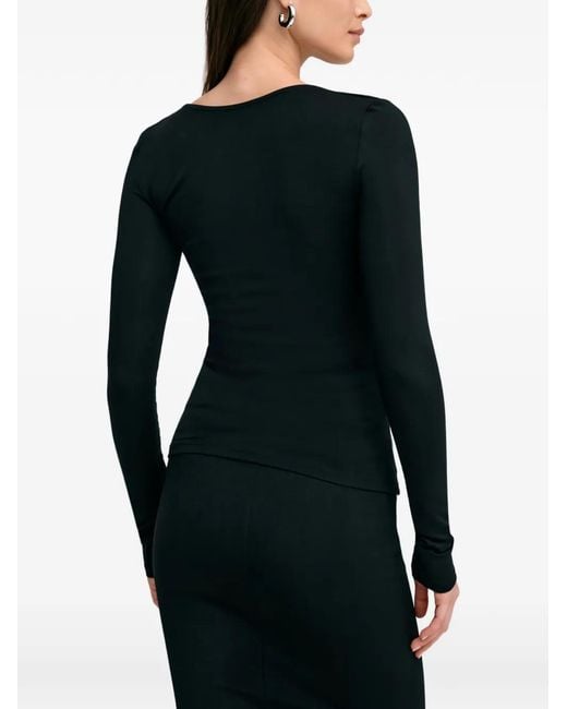 MARCELLA Black Yvonne Square-Neck Top