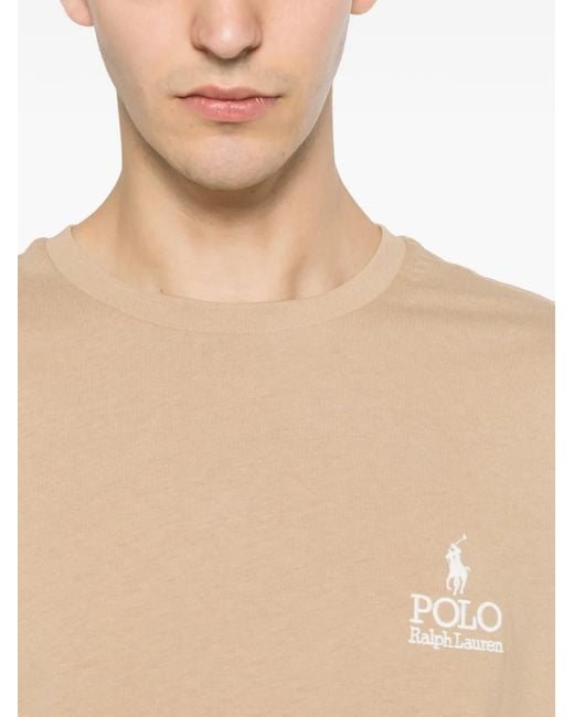 Polo Ralph Lauren Natural Logo-Embroidered T-Shirt for men