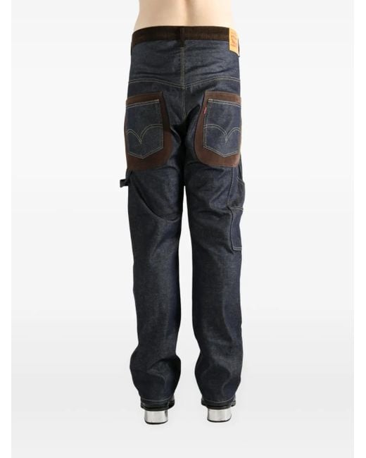 Junya Watanabe Gray X Levi's Corduroy-Insert Jeans for men