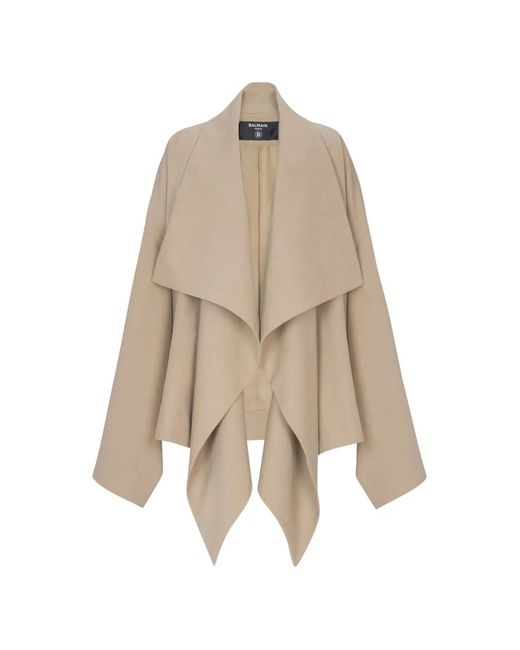 Balmain Natural Loose Gabardine Jacket