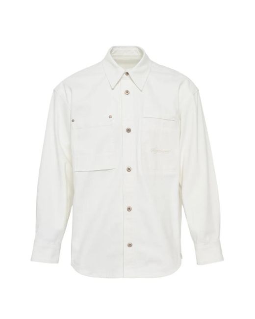 Wooyoungmi White Shacket Back Floral-Print Jacket for men