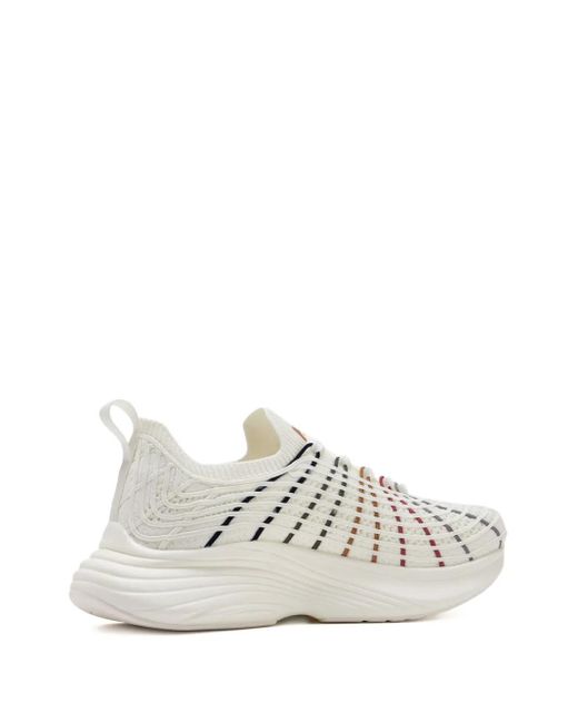 Athletic Propulsion Labs White Techloom Zipline Striped Knit Sneakers